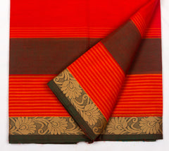 FireEngine Red Chettinad Cotton Saree