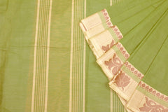 Olive Green Chettinad Cotton Saree