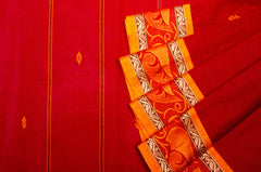 FireBrick Red Chettinad Cotton Saree