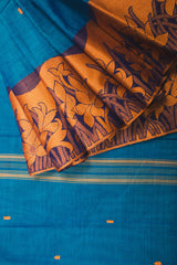 Denim Blue Chettinad Cotton Saree