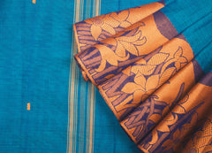 Denim Blue Chettinad Cotton Saree