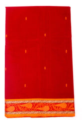 FireBrick Red Chettinad Cotton Saree