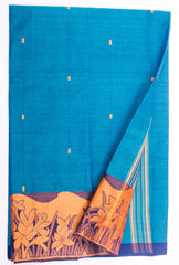 Denim Blue Chettinad Cotton Saree