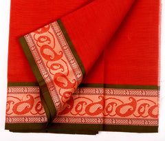 Cardinal Red Chettinad Cotton Saree