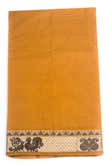 Raw Sienna Colored Chettinad Cotton Saree