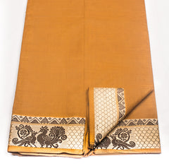 Raw Sienna Colored Chettinad Cotton Saree