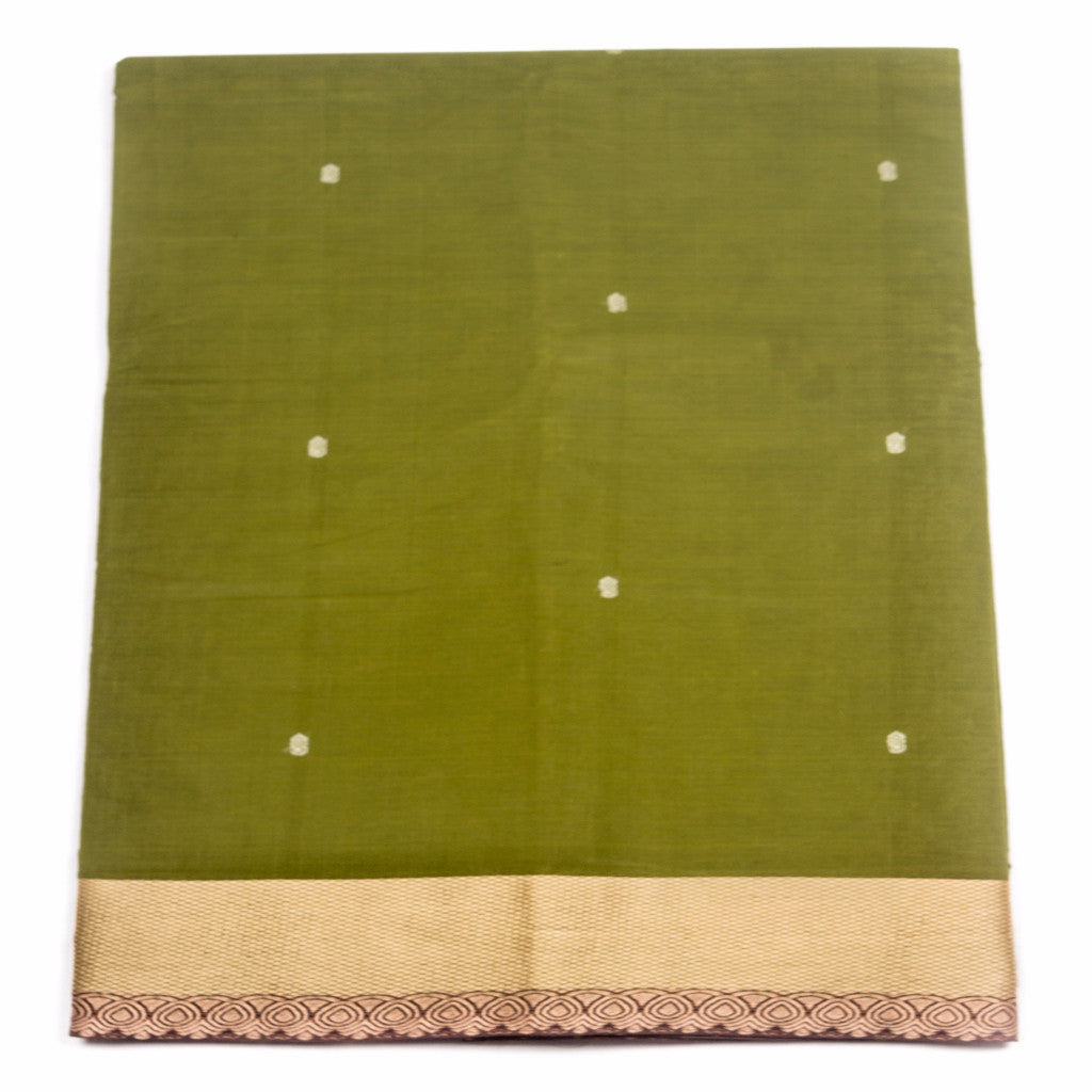 Crete Green Chettinad Cotton Saree